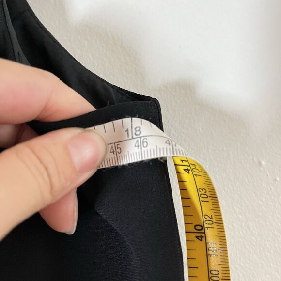 VTG MAGGY LONDON Black Dress Lined Floral Embroidered Strap Sleeveless Sz 8 Y2K - Picture 5 of 9